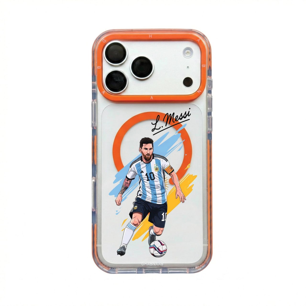 قاب لیونل مسی Lionel Messi با مگ سیف قاب ناب ghabnaab آیفون
